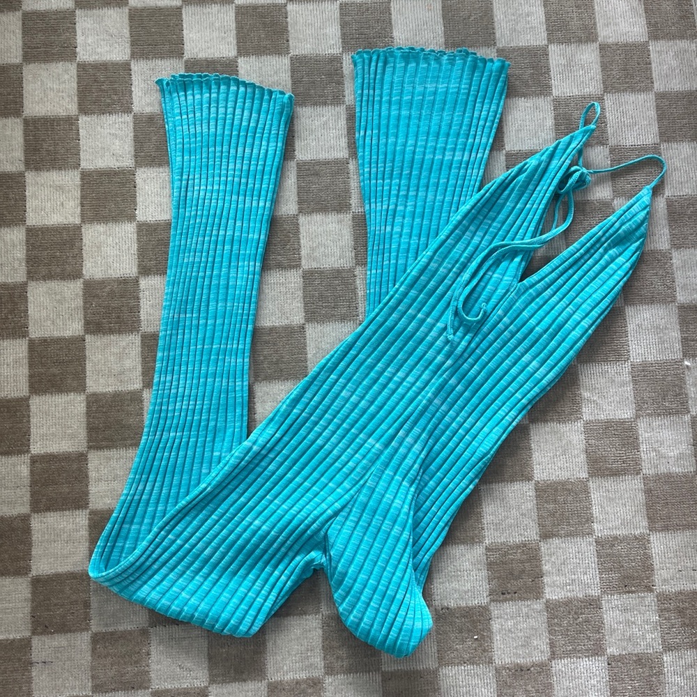 Blue Halter Jumpsuit